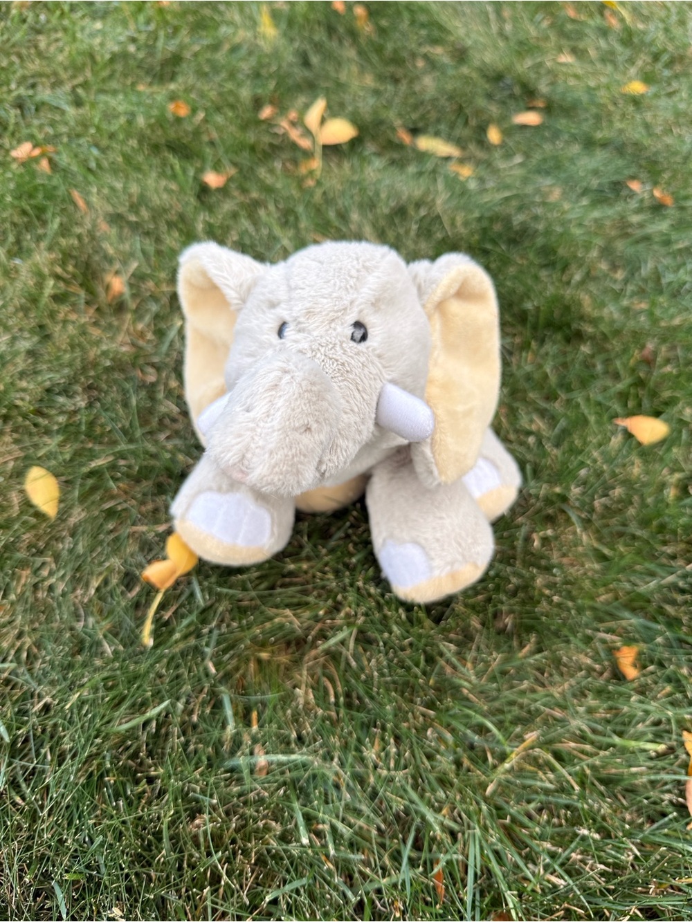 Plush Elephant Stuffed Toy - Cream & Light Yellow Cuddly Pal